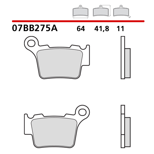 Brake pads Brembo Ducati 450 MX (25) rear genuine 07BB275A