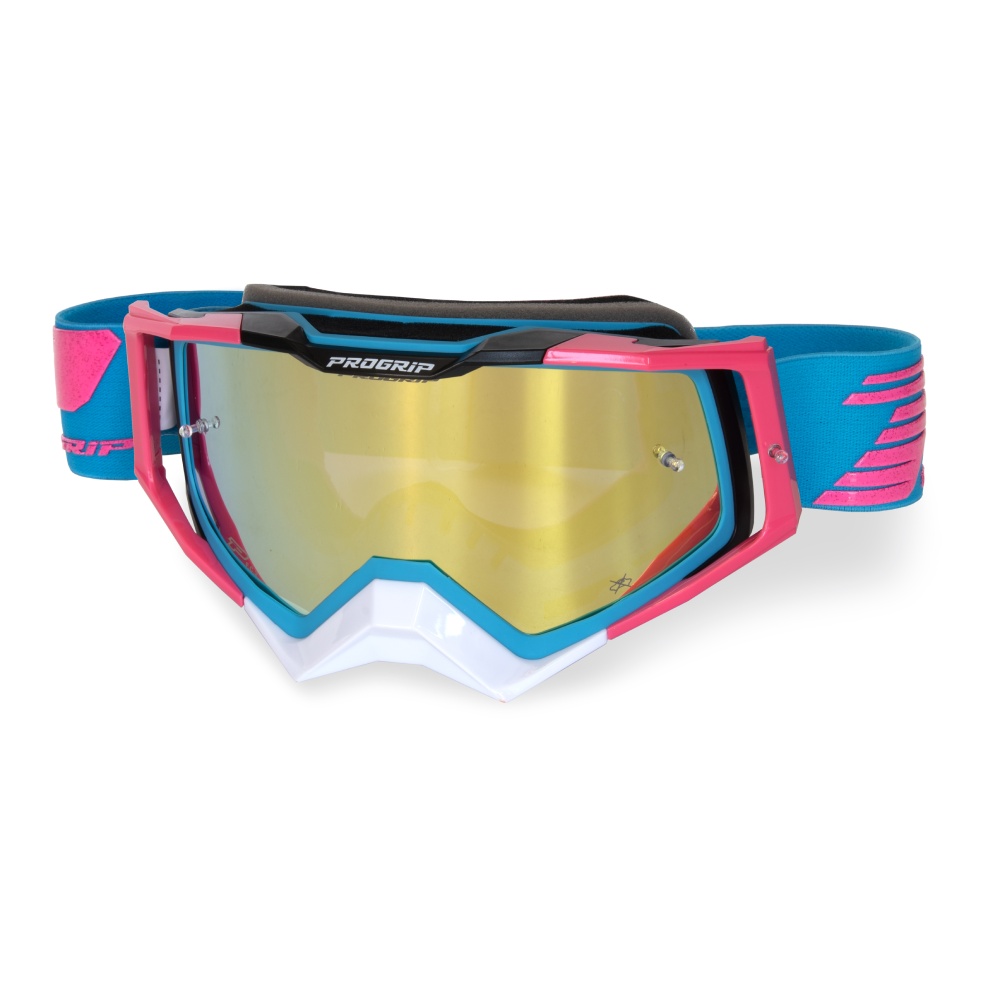 Goggles Pro Grip Rapid - Light blue Fuxia Black mirrored lens yellow 3309-382-FL