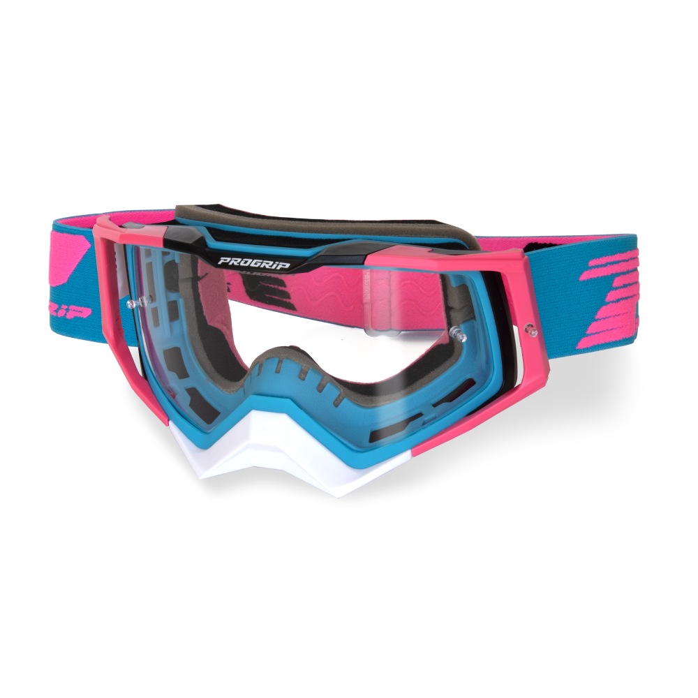Goggles Pro Grip Rapid - Light blue Fuxia Black clear lens 3309-382-TR