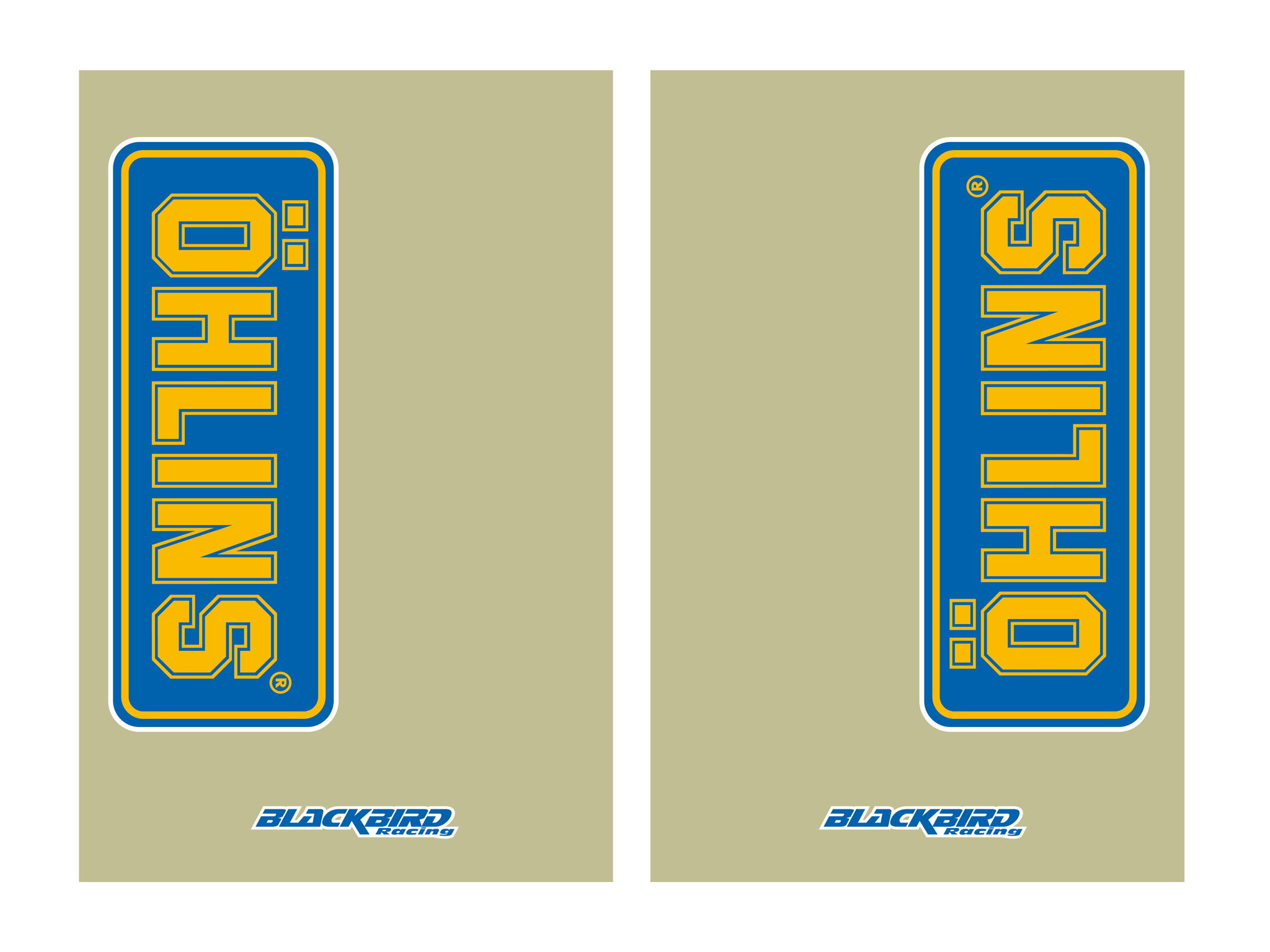 Kit sticker for Öhlins fork guard with transparent background Kit sticker for Öhlins fork guard with transparent background