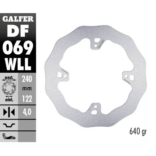 Brake disc Galfer Wave Honda CRF 450 R (02-25) rear solid DF069WLL
