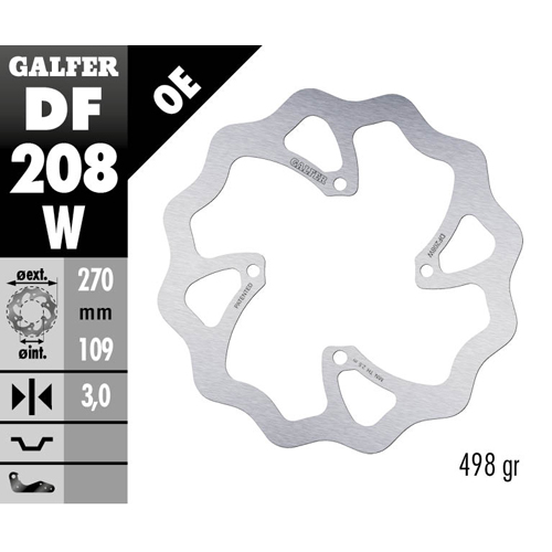 Brake disc Galfer Wave Kawasaki KX 450 F (15-26) front DF208W