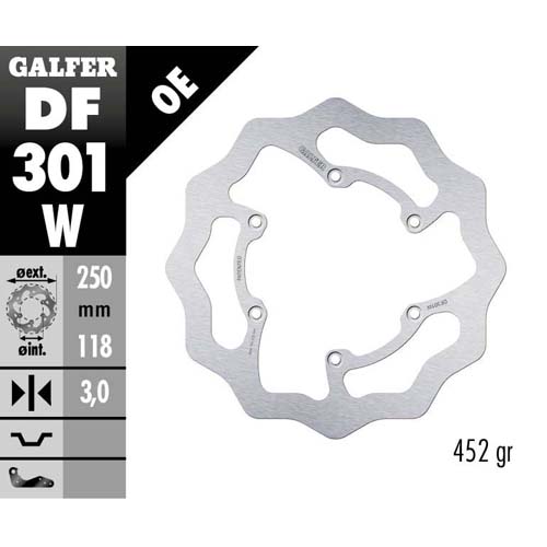 Brake disc Galfer Wave Yamaha WR 250 F (05-16) front DF301W