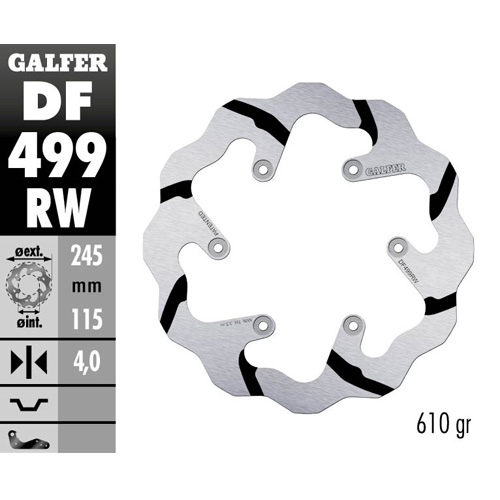 Brake disc Galfer Race Yamaha YZ 250 (02-18) rear DF499RW