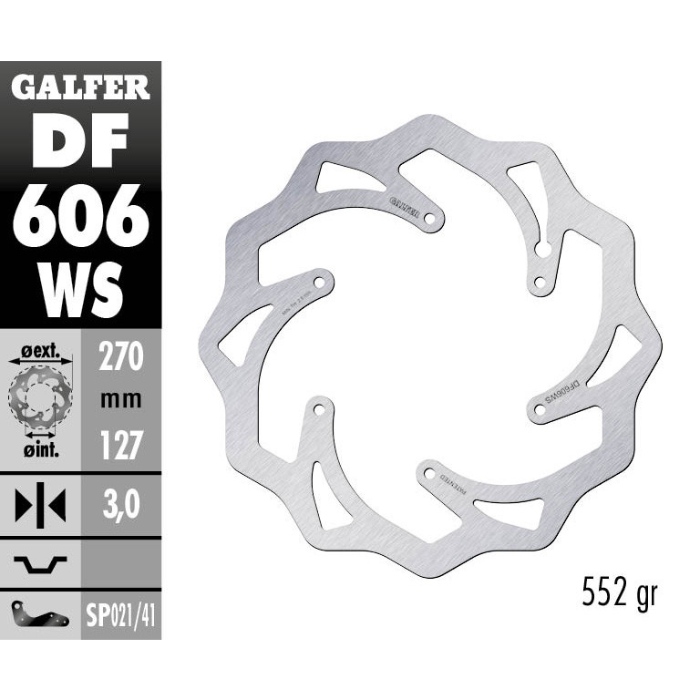 Brake disc Galfer Wave Husqvarna 300 TE (14-25) front maggiorato DF606WS