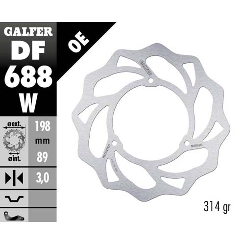 Brake disc Galfer Wave Husqvarna 65 TC (17-24) front DF688W