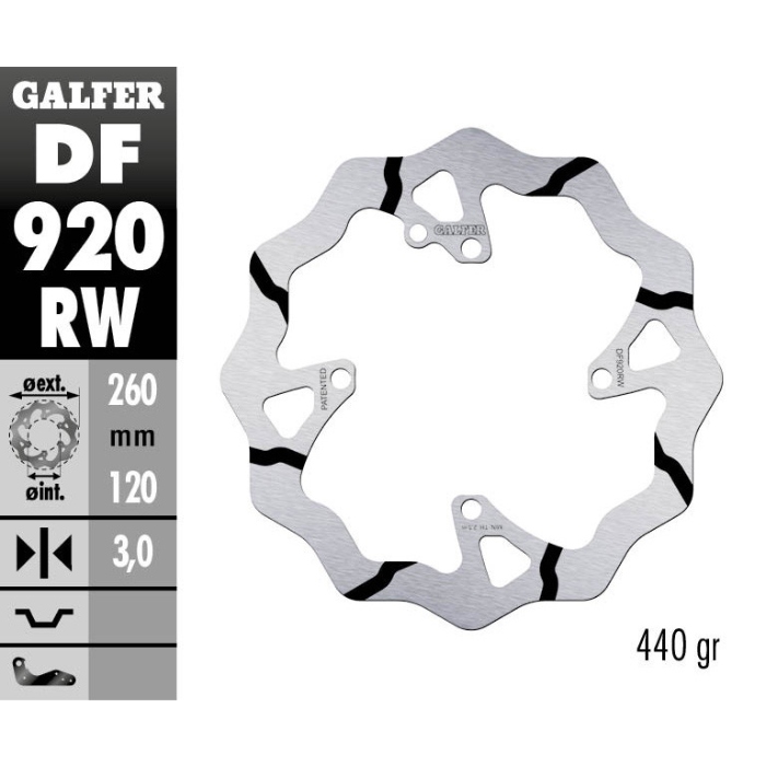 Brake disc Galfer Race Sherco 300 SE-R (14-25) front DF920RW