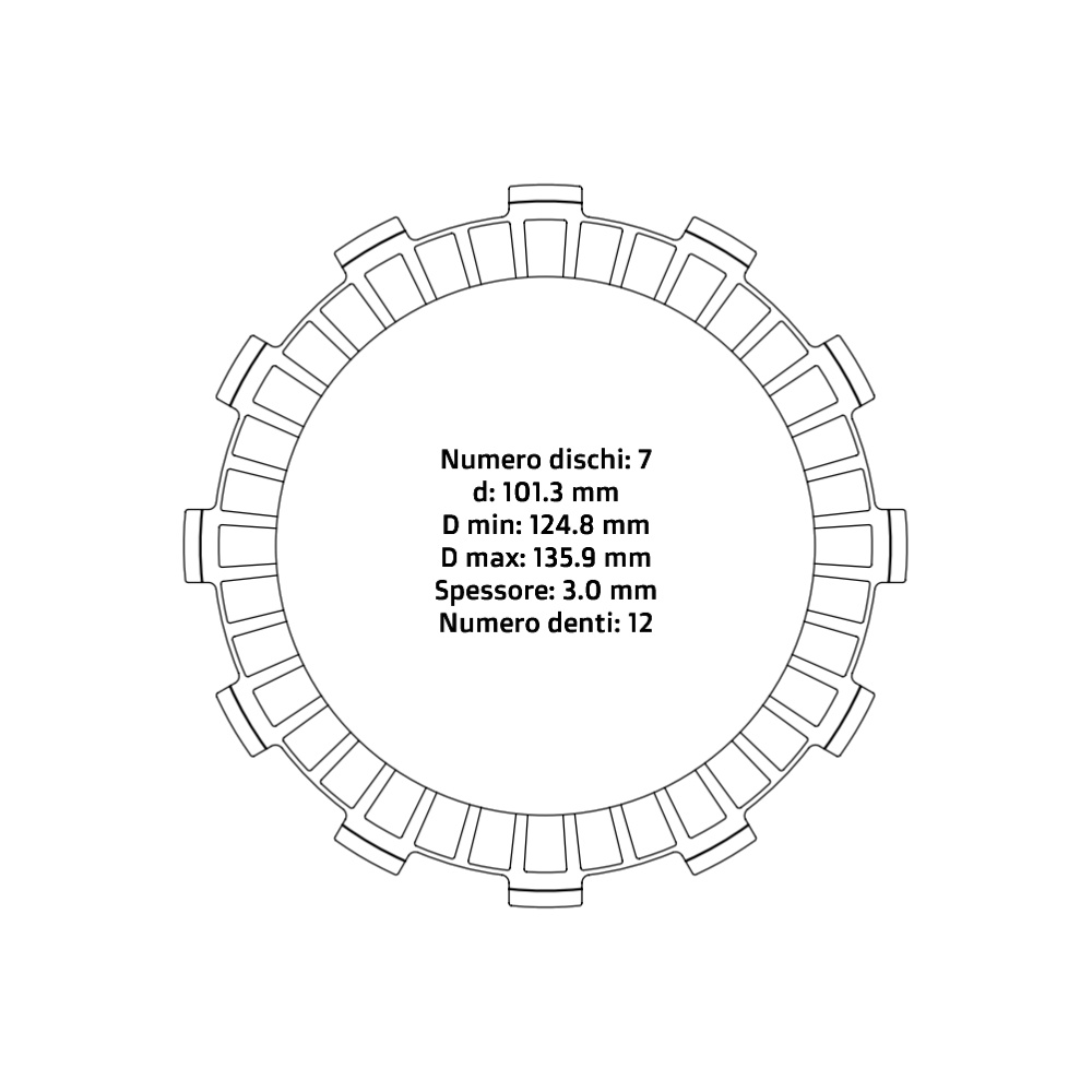 Clutch plates NRTeam Beta RR 200 (19-25) - Friction set DS02.F003.7