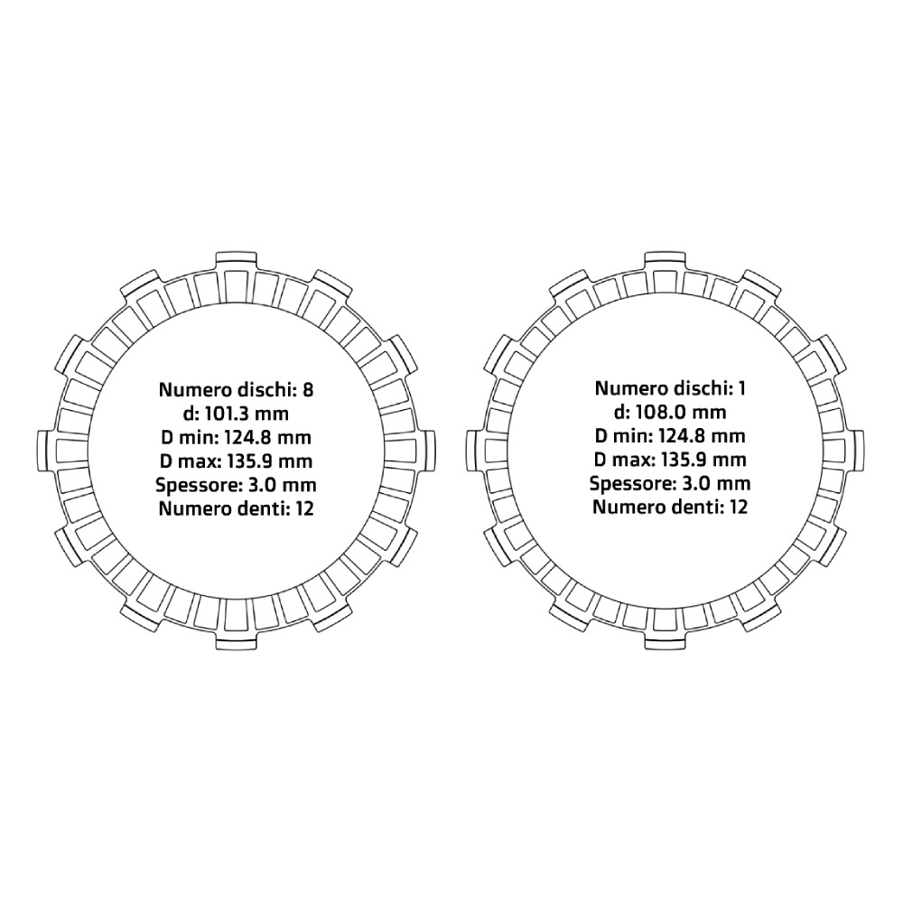 Clutch plates NRTeam Honda CRF 250 RX (19-25) - Friction set DS02.F004.9