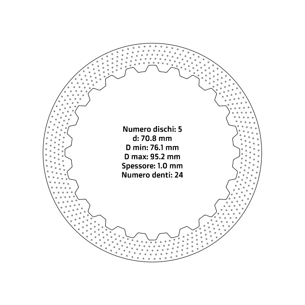 Clutch plates NRTeam Husqvarna 65 TC (17-23) - Steel set DS02.S001.5