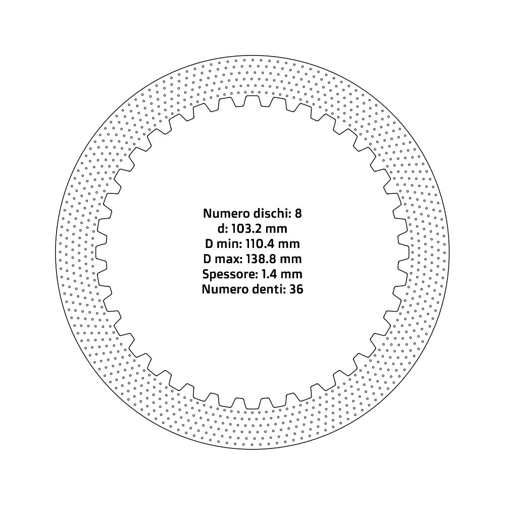 Clutch plates NRTeam Husaberg 450 FE (09-12) - Steel set DS02.S006.8