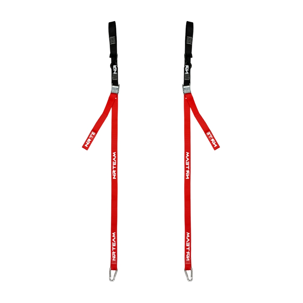 Pair of motorcycle straps Tie Down 38mm NRTeam red Pair of motorcycle straps Tie Down 38mm NRTeam red