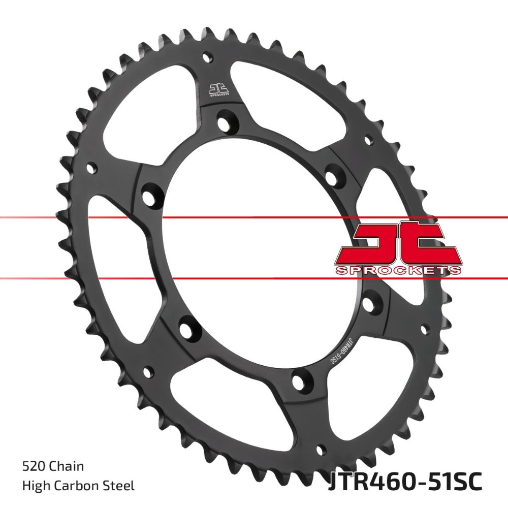 Rear sprocket JT steel Kawasaki KX 125 (80-08) 51 teeth self-cleaning JTR460.51SC
