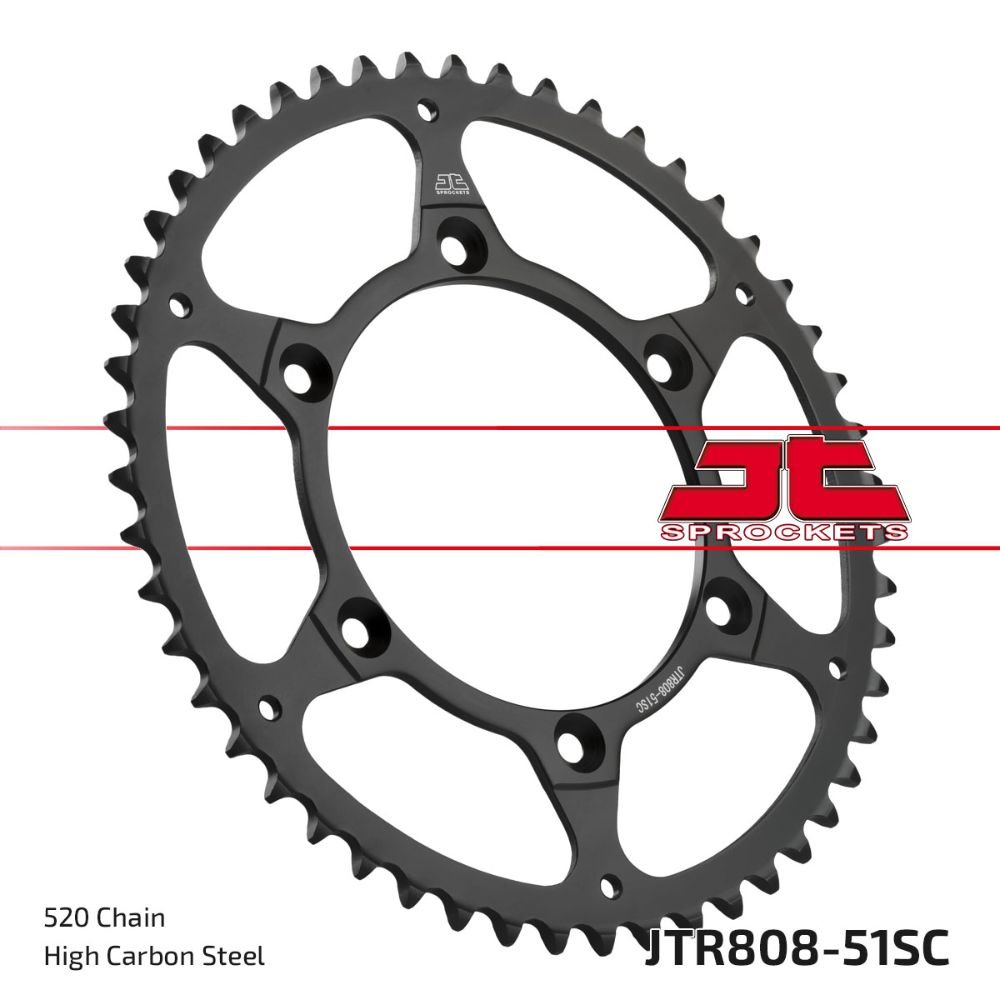 Rear sprocket JT steel Suzuki RM 125 (89-12) 51 teeth self-cleaning JTR808.51SC