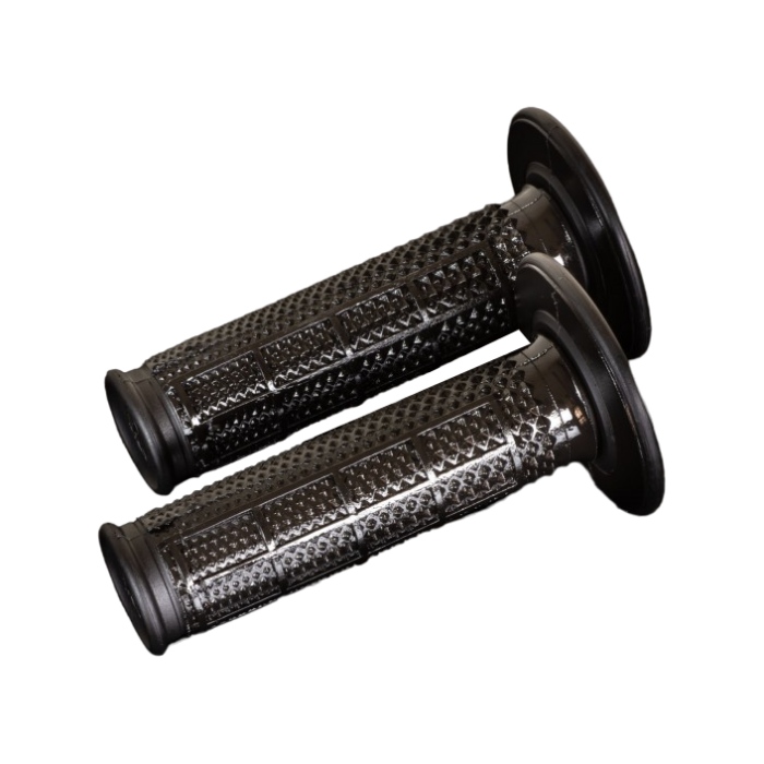 Pair of Grips off-road Renthal Dual Half Waffle Tapered - black Pair of Grips off-road Renthal Dual Half Waffle Tapered - black