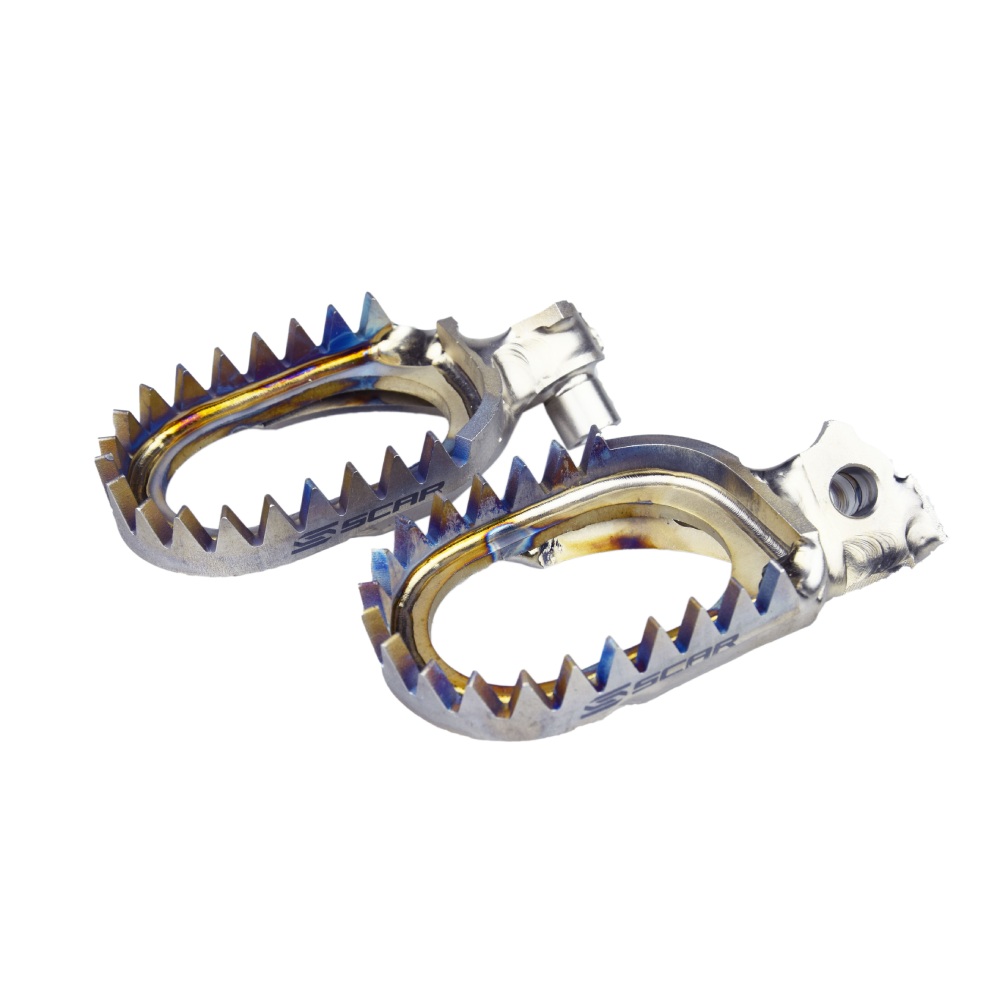 Footpegs titanium Scar Yamaha YZ 85 (02-26) Anti-Mud S1516AM
