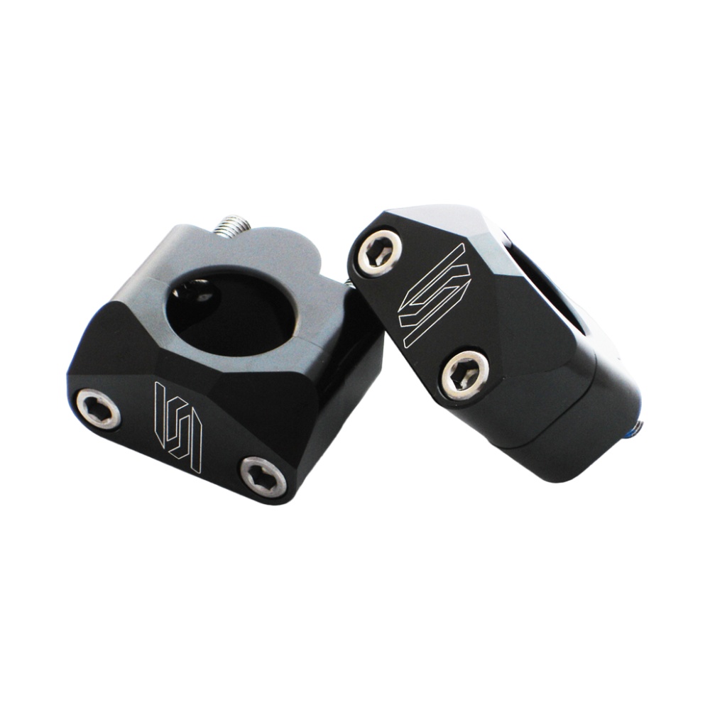 Adapter kit for 28.6 mm handlebars on triple clamps da 22 mm black - Scar Adapter kit for 28.6 mm handlebars on triple clamps da 22 mm black - Scar