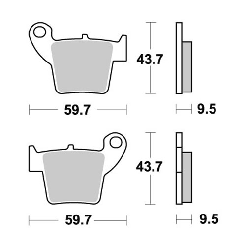 Brake pads WRP Honda CRF 450 R (02-25) rear standard WG-7377-F4